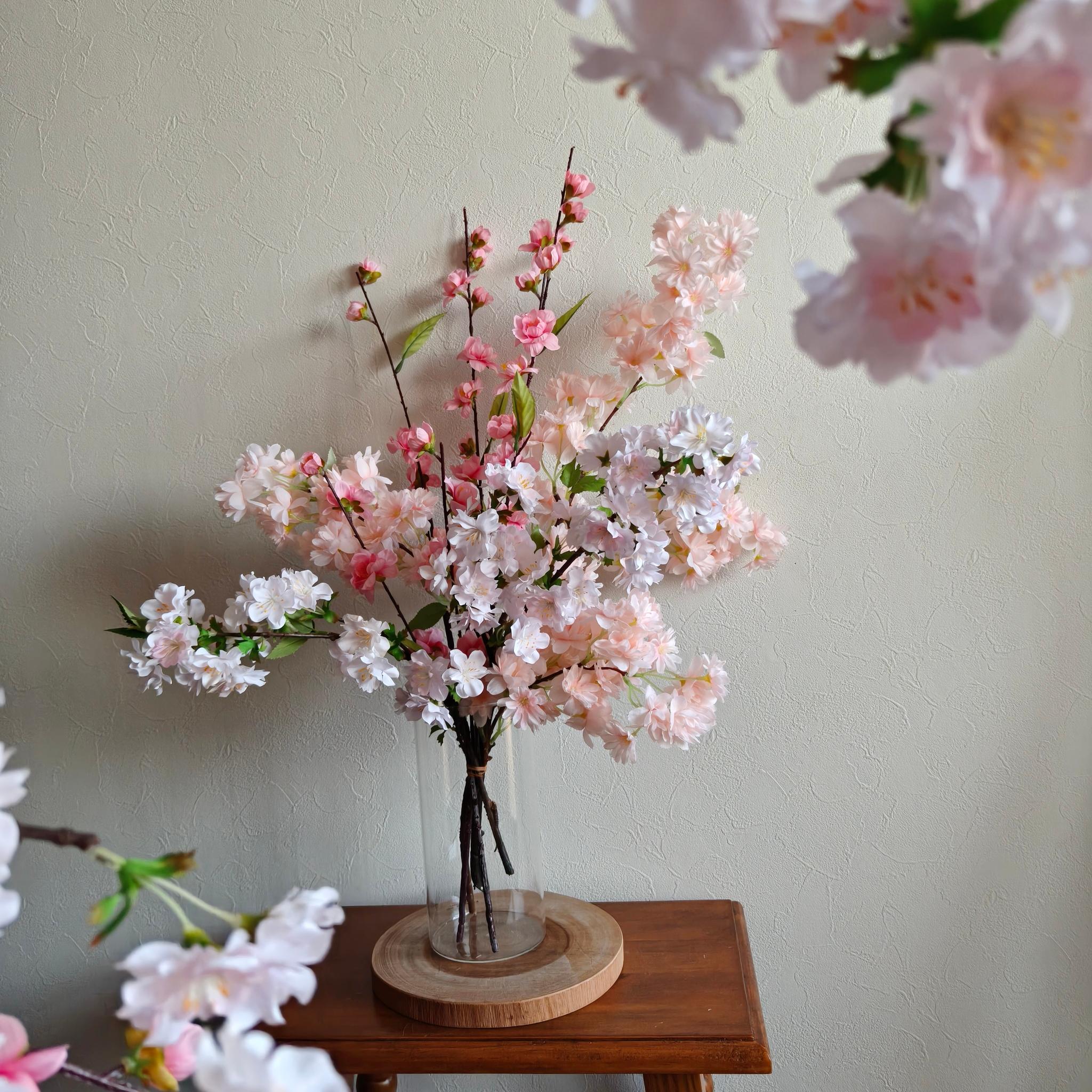 桜と花桃の春色ブーケ ひなまつり2026 インテリア お祝い花 入学祝い 母の日 | 5枚目